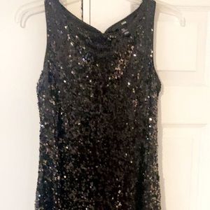 H&M black sequin mini dress